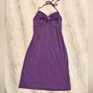 ✨ RARE Y2K Express Vintage Halter Mini Dress – Lace and Butterfly Detail 🦋